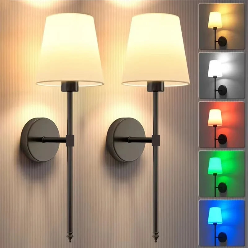 Wireless Rechargeable Wall Lamp – Dimmable LED Light with Remote & 10 Color Modes